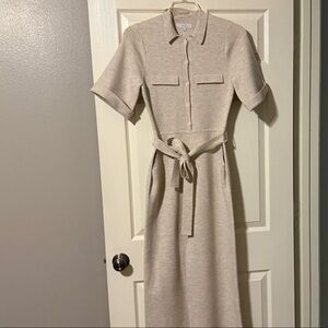 Chic Beige Short Sleeve Jumpsuit